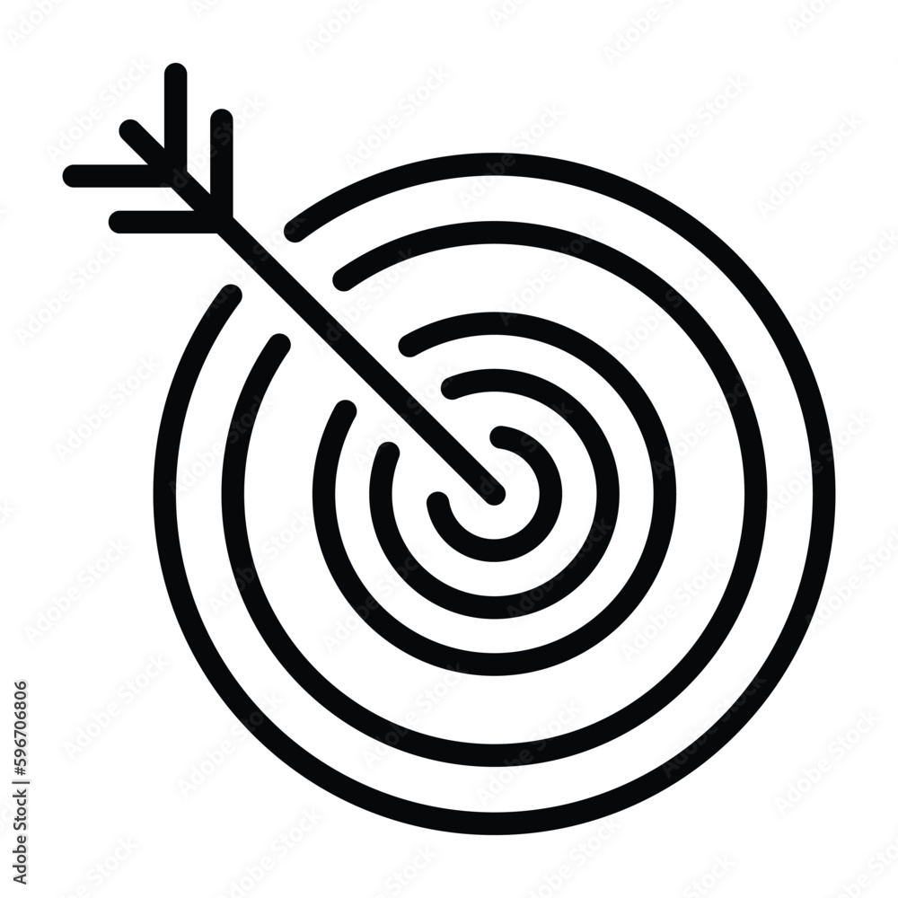 Bullseye Vector Flat Icon. Isolated dart board with dart hitting the center sign sticker label design. Bullseye Vector Flat Icon. Isolated dart board with dart hitting the center sign sticker label design.
