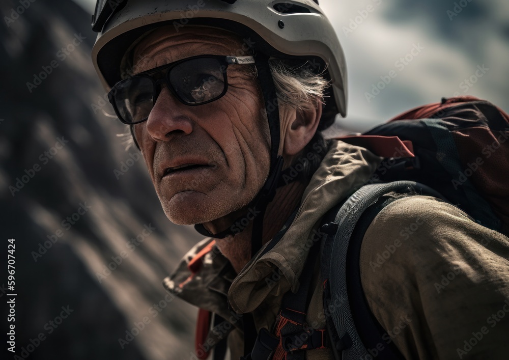 Portrait of an Elderly Man Hiking in Nature Portrait of an Elderly Man Hiking in Nature