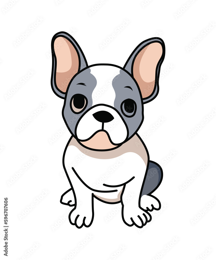 Merle french bulldog - cute dog drawing Merle french bulldog - cute dog drawing