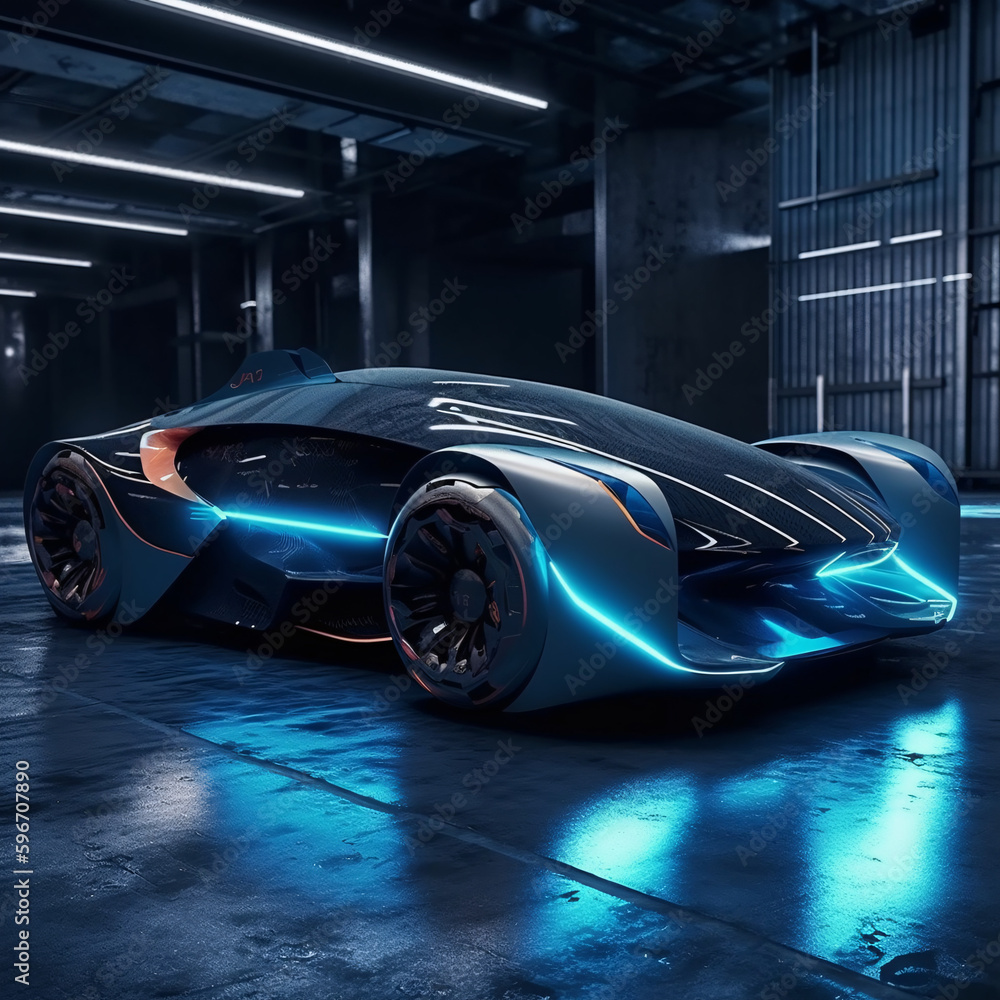 Obraz premium Futuristic Car, made with an generative AI