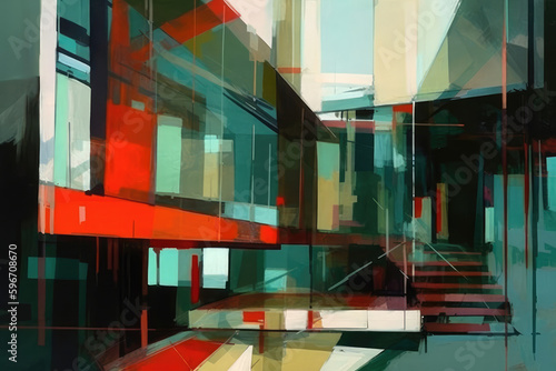 Abstract Figurative Artwork. Colorful Brush Strokes. Generative AI