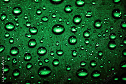 Abstract Green Water Droplet Background. Generative AI