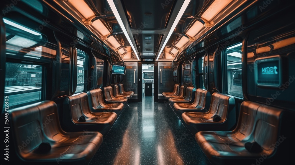 Fototapeta premium Modern Futuristic Train Generative AI