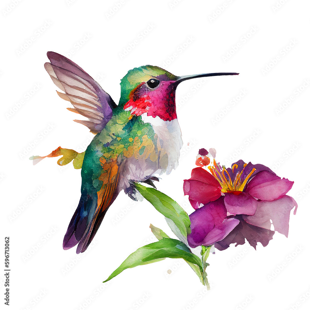 Hummingbird Watercolor Clipart, Hummingbird Clipart