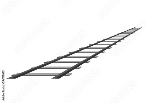 奥行きのある線路のイラスト_1
