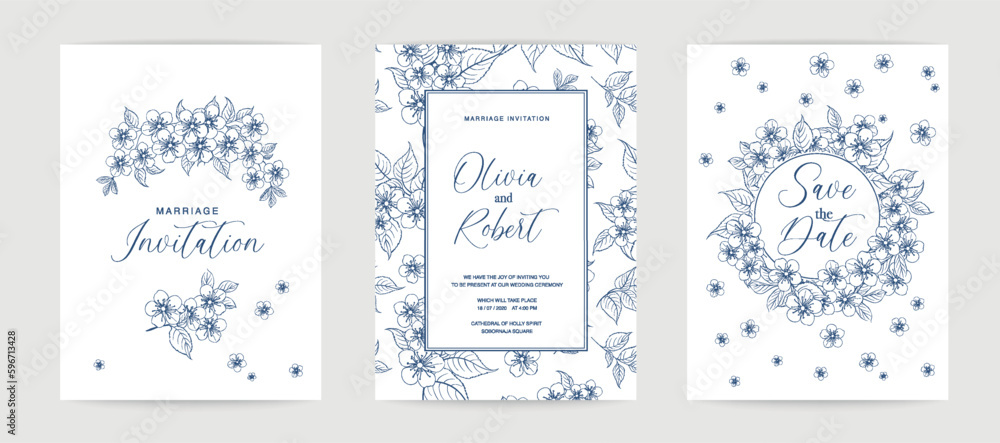 Marriage design template with custom names in frame with floral. Vector illustration. Marriage design template with custom names in frame with floral. Vector illustration.