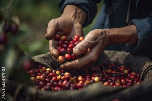 harvesting coffee berries from generative ai