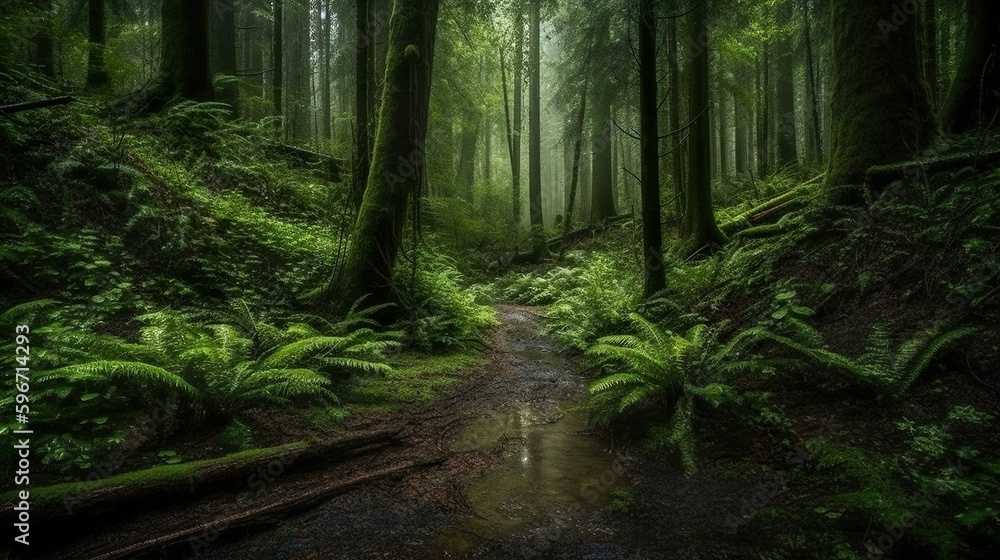 Obraz premium Eine Bache durch den Wald