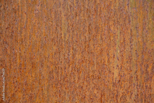 Panoramic grunge rusted metal background. Old metal iron panel.