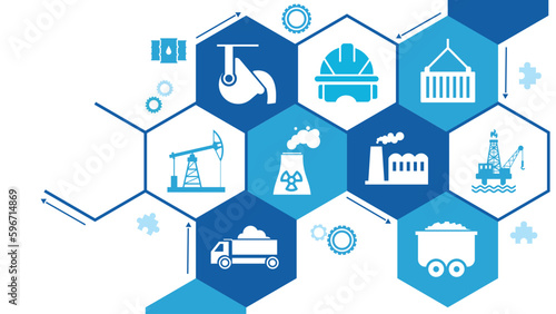 heavy industry icon concept – engineering, oil and construction industry – vector illustration EPS 10