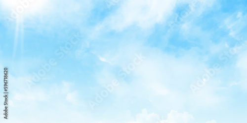 Natural sky beautiful blue and white texture background. Vector illustrator