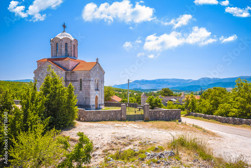 Cetina river source Orthodox church view