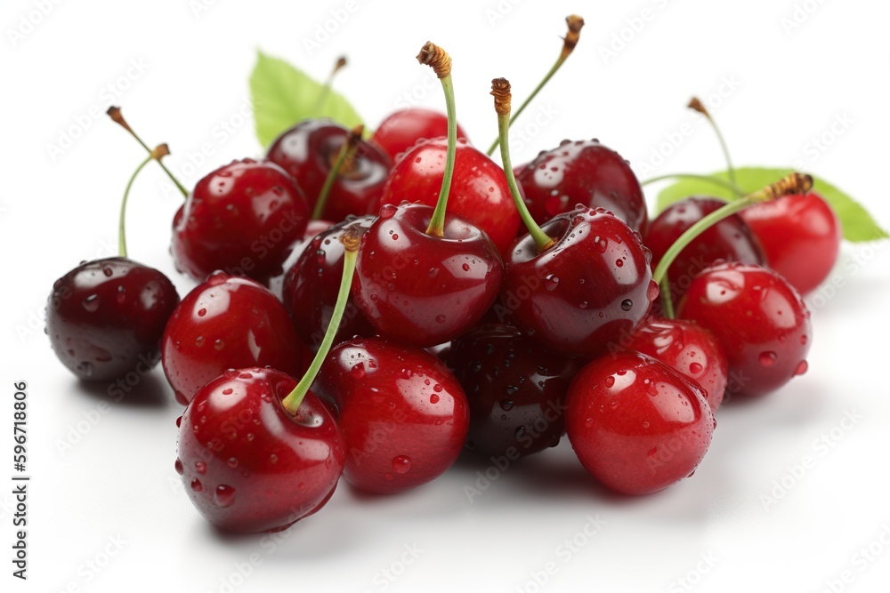 cherries on a white background