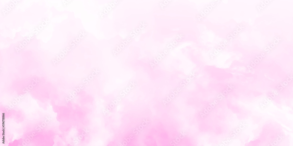 The pink sky and cloudy. Vector illustrator