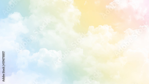 A soft cloud background with a pastel colored orange to blue gradient. Cloud and sky with a pastel colored background and wallpaper, abstract sky background in sweet color.