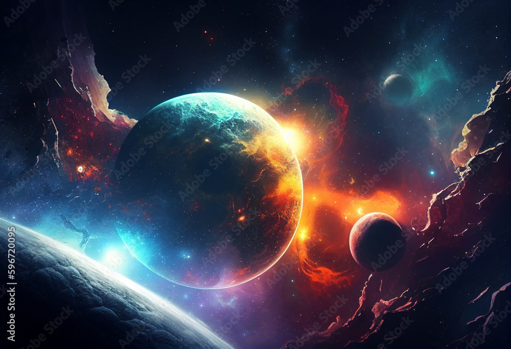 Fototapeta premium Space galaxy background generative ai