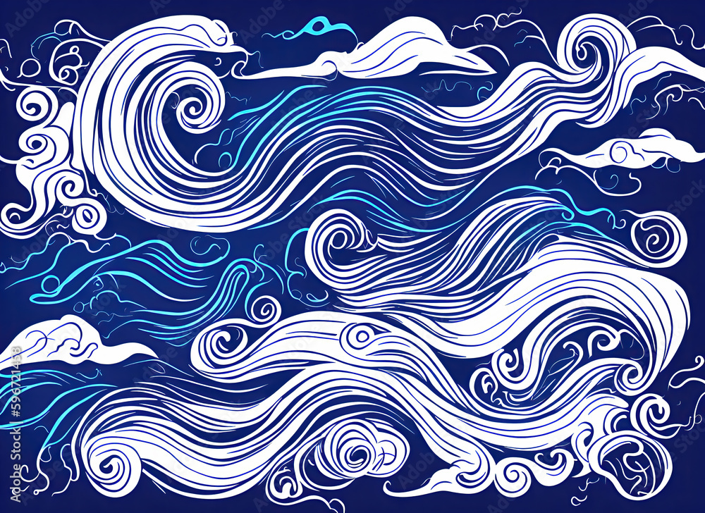 Abstract wave background blue and white for design. Abstract wave background blue and white for design.