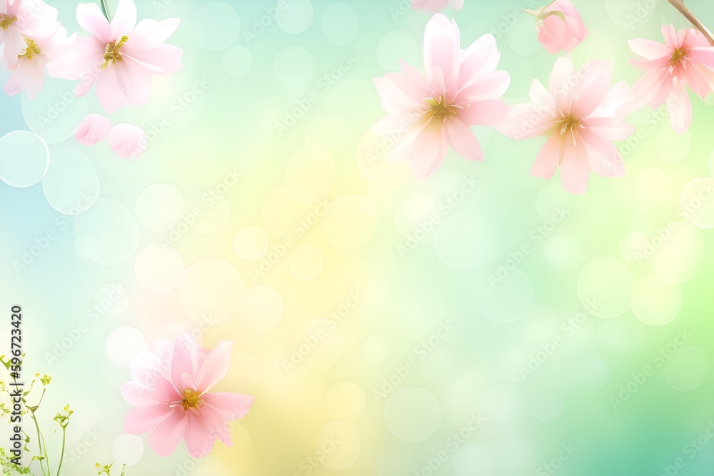 Spring background with flowers, soft light, gentle tones Spring background with flowers, soft light, gentle tones