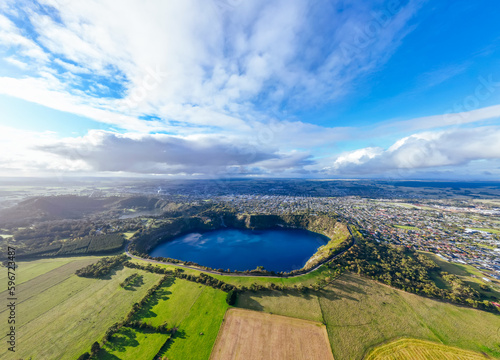 Aerial View of Mt Gambier in Australia photo