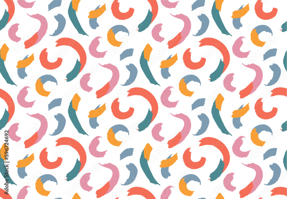 Memphis squiggle seamless pattern. Abstract retro background. Smears of color Memphis squiggle seamless pattern. Abstract retro background. Smears of color