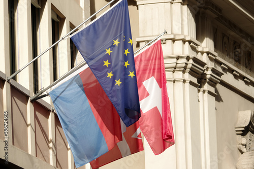 bandiere Europa, Ticino, Svizzera, Lugano © Stefano