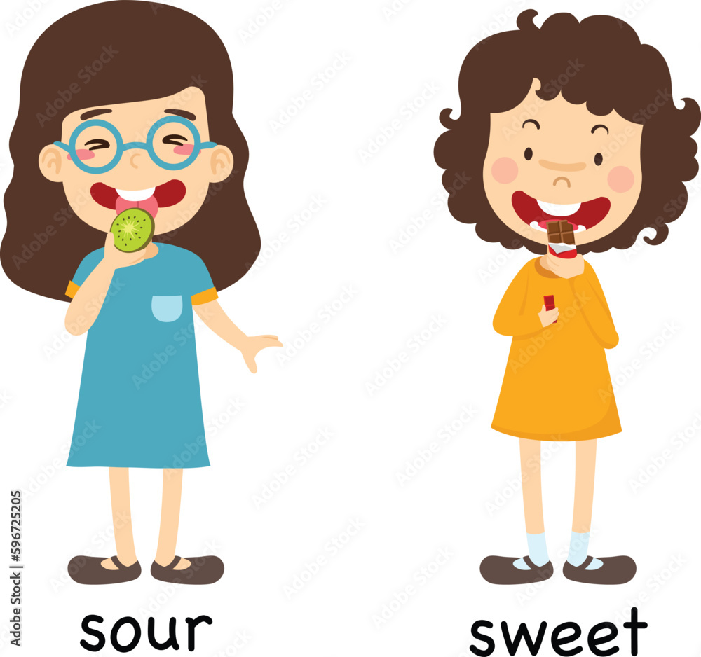 Opposite sour and sweet vector illustration Opposite sour and sweet vector illustration