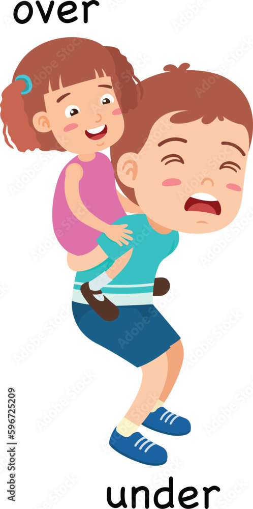 Fototapeta premium Opposite over and under vector illustration