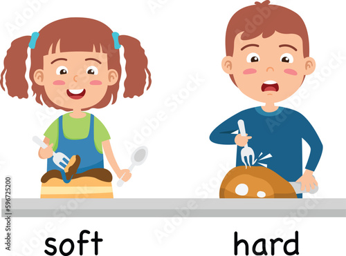 Opposite soft and hard vector illustration