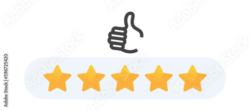 5 stars review of customer,vector customer satisfaction concept 2