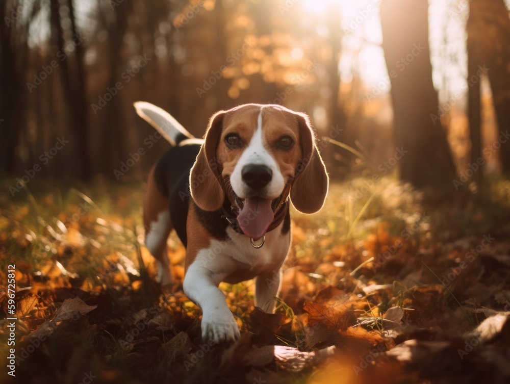 Portrait of nice beagle dog. Generative AI Portrait of nice beagle dog. Generative AI