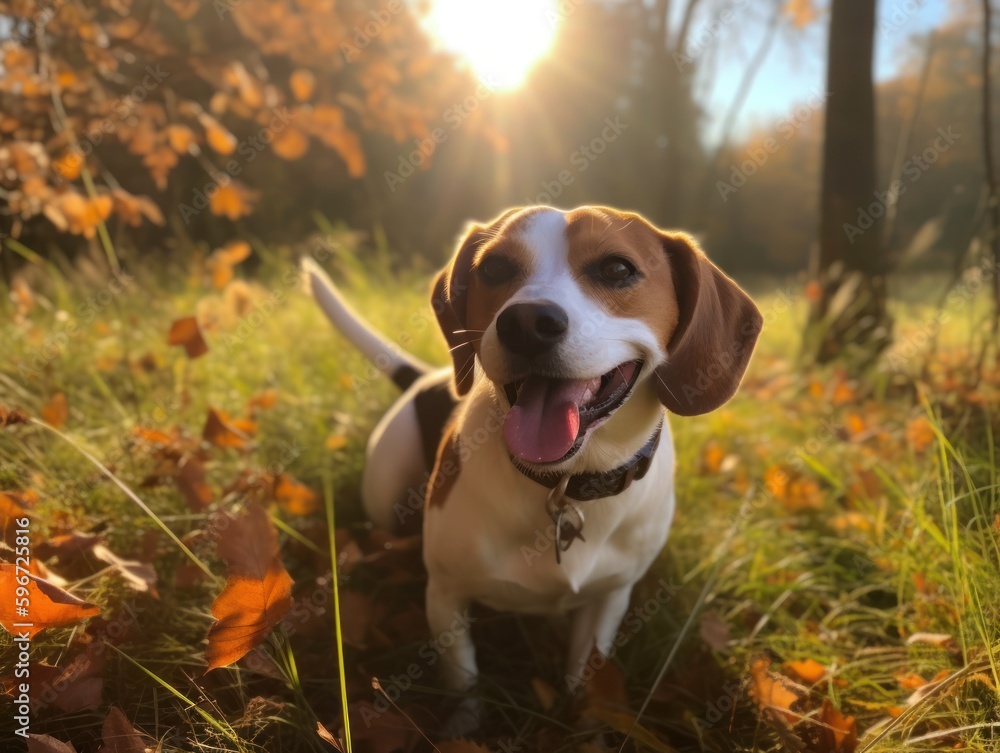Portrait of nice beagle dog. Generative AI Portrait of nice beagle dog. Generative AI