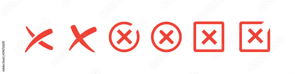 Obraz premium Red collection cros.vector icon,disagree cross