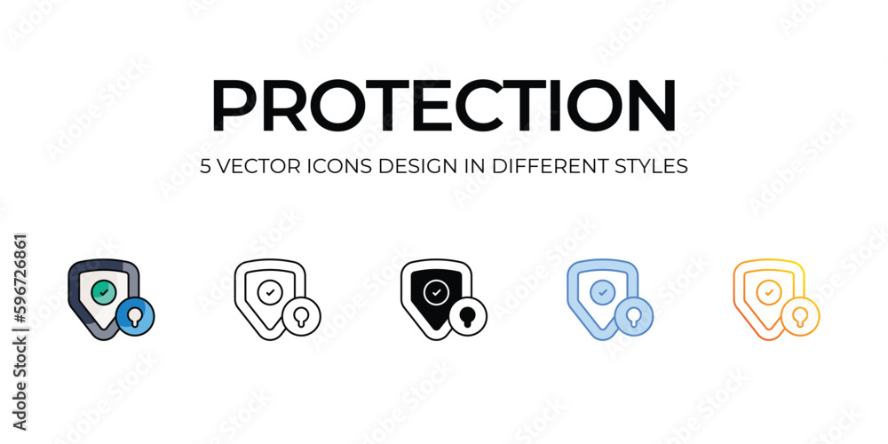 Protection Icon Design in Five style with Editable Stroke. Line, Solid, Flat Line, Duo Tone Color, and Color Gradient Line. Suitable for Web Page, Mobile App, UI, UX and GUI design. Protection Icon Design in Five style with Editable Stroke. Line, Solid, Flat Line, Duo Tone Color, and Color Gradient Line. Suitable for Web Page, Mobile App, UI, UX and GUI design.