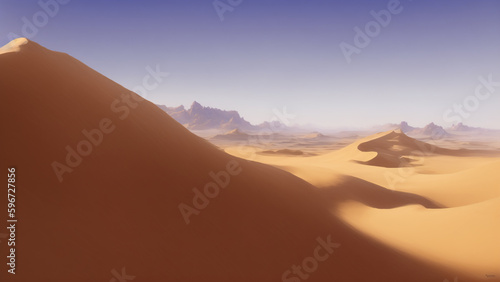 Desert sand and dunes landscape concept art generative AI