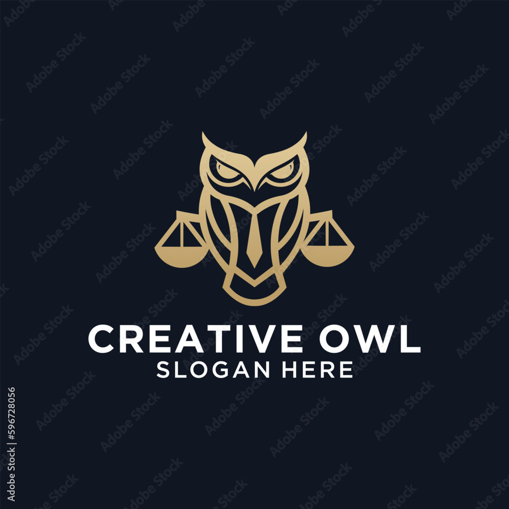 owl law design using line concept, court pillar and business logo owl law design using line concept, court pillar and business logo