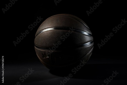 A black round basketball isolated on white. Generative AI