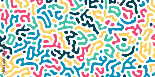 Abstract multicolor pattern reaction biology diffusion turing on white background poster cover design. Vector illustration.