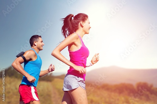 Fitness concept, running sporty person training