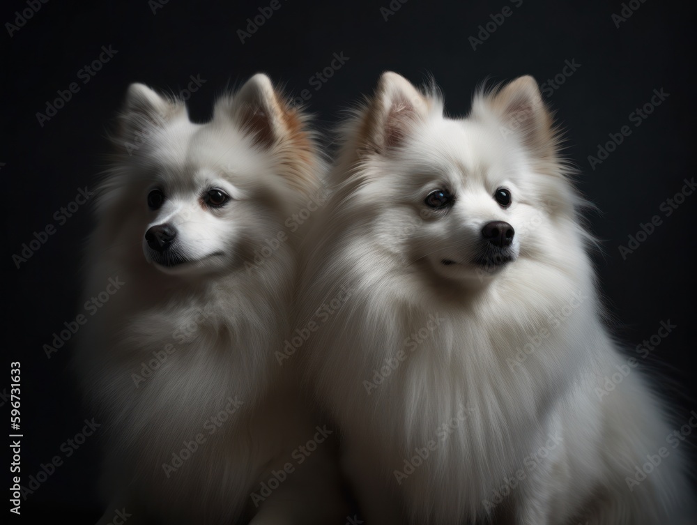 Small beautiful funny dog, German Fluffy Spitz. Generative AI Small beautiful funny dog, German Fluffy Spitz. Generative AI