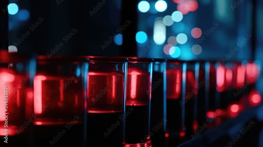 A row of red car beacons. AI generated A row of red car beacons. AI generated