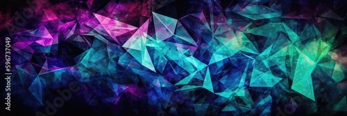 Purple Green Blue An Image Of A Colorful, Crystalline Structure Background. Generative AI