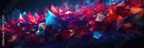 Red Blue Purple An Image Of A Colorful, Crystalline Structure Background. Generative AI