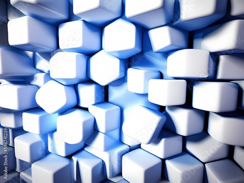 abstract background with blue and white cubes