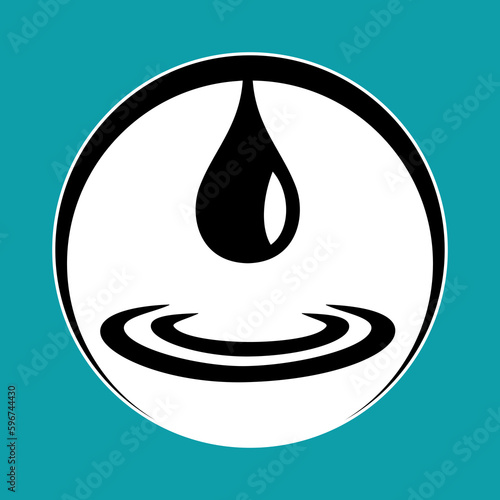 Water drop Icon - Water Symbol of the elements, simple and clean vector graphics, digital illustration
