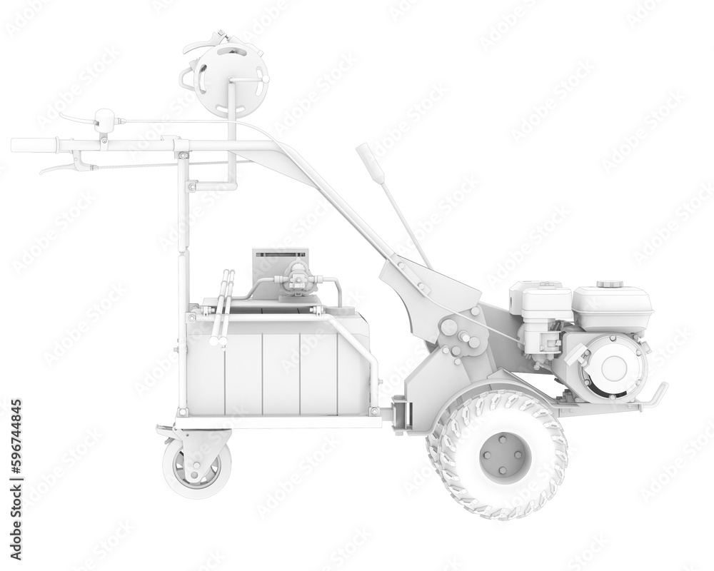 Cultivator machine isolated on transparent background. 3d rendering - illustration Cultivator machine isolated on transparent background. 3d rendering - illustration