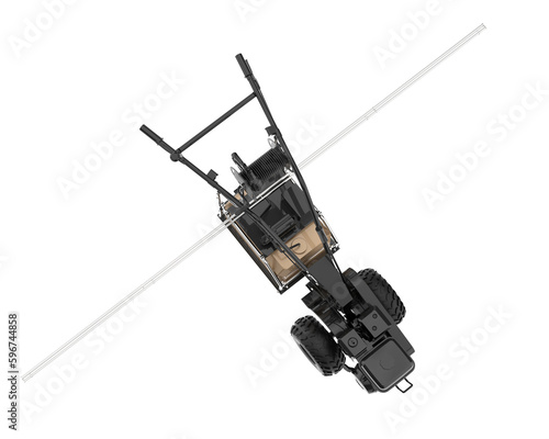 Cultivator machine isolated on transparent background. 3d rendering - illustration