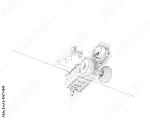 Cultivator machine isolated on transparent background. 3d rendering - illustration © Cristian