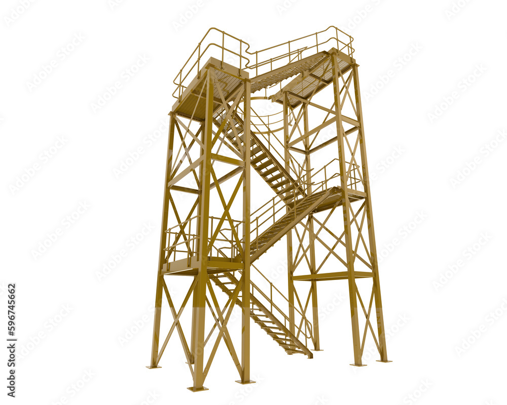 Silo staircase isolated on transparent background. 3d rendering - illustration Silo staircase isolated on transparent background. 3d rendering - illustration