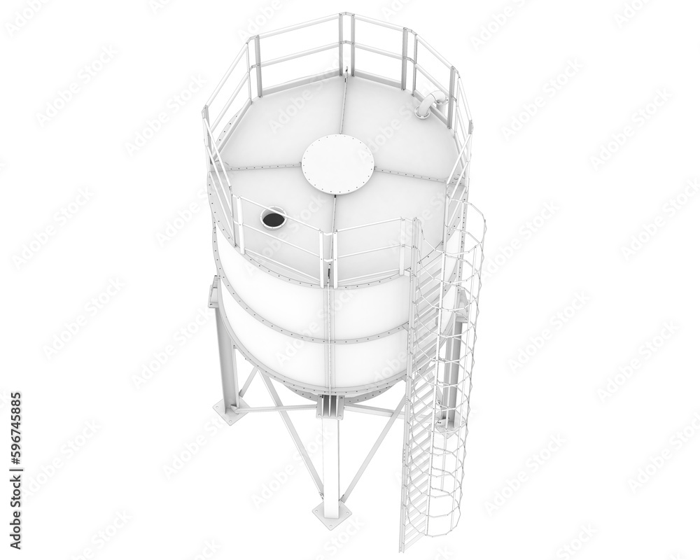Silo isolated on transparent background. 3d rendering - illustration Silo isolated on transparent background. 3d rendering - illustration