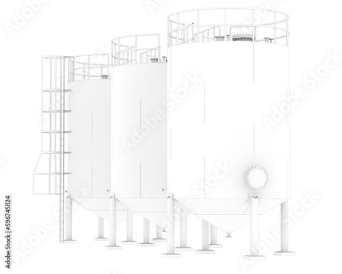 Silo isolated on transparent background. 3d rendering - illustration